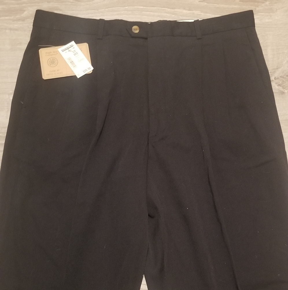 NWT Vintage 90s Bugle Boy Montgomery Ward Mens Black Dress Pants Size 38x32